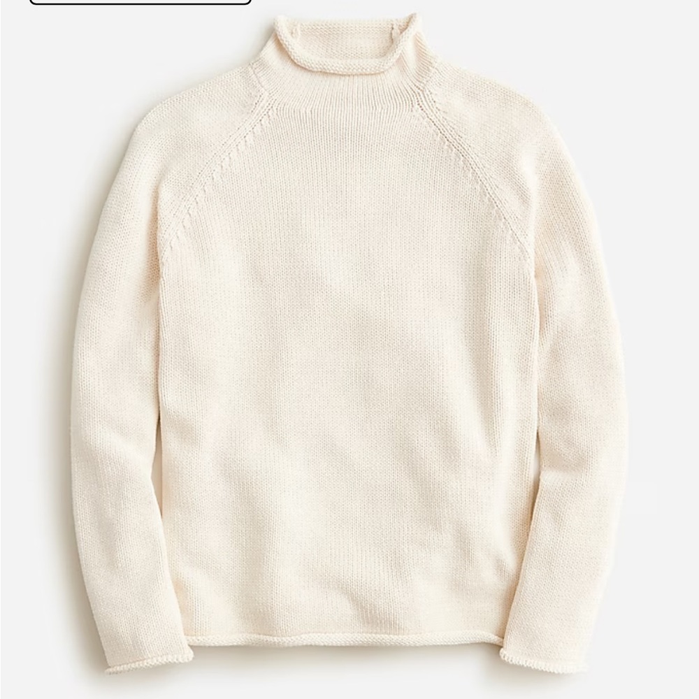 J crew mountain white 1988 heritage cotton Rollneck™ sweater